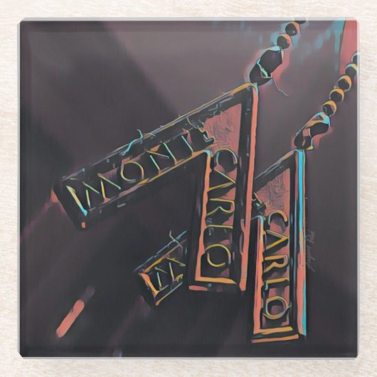 Dessous-de-verre En Verre Art Monte Carlo (Devant)