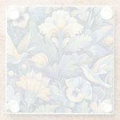 Dessous-de-verre En Verre Art Morris aux fleurs (Dos)