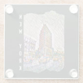 Dessous-de-verre En Verre Art Mosaïque esthétique de New York (Dos)