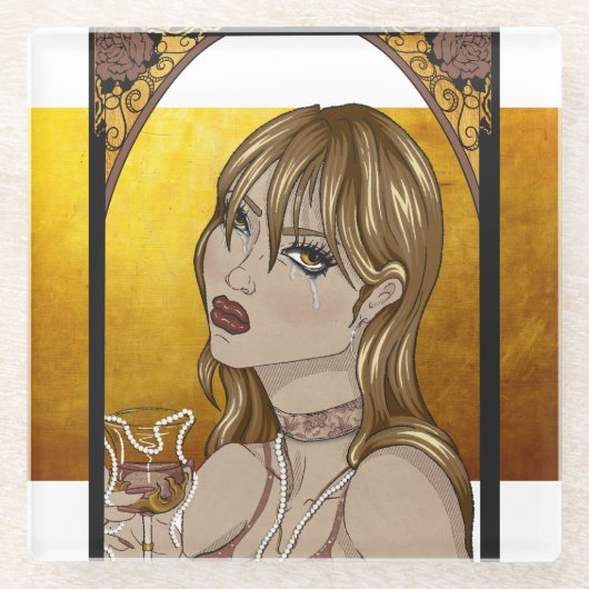 Dessous-de-verre En Verre Art Nouveau (Devant)