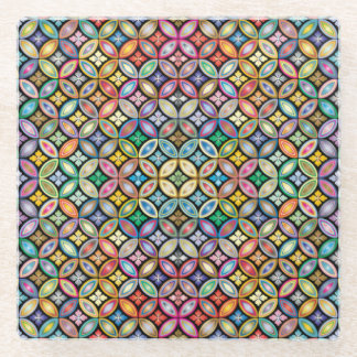 Dessous-de-verre En Verre Art Nouveau coloré Floral