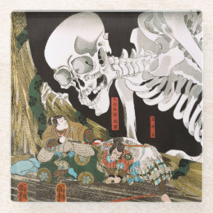 Dessous-de-verre En Verre Art Ukiyo-e vintage de Kuniyoshi : Spectre de sque