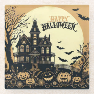 Dessous-de-verre En Verre Art vintage joyeux Halloween