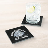 Dessous-de-verre En Verre Art Vivant Fidèle - Teacup avec Croix et Dove (Incliné)