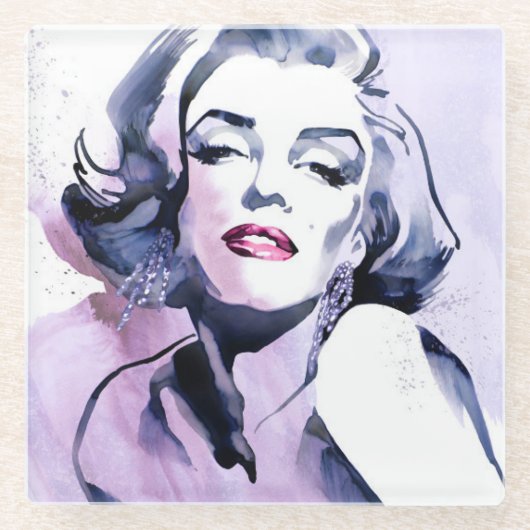 Dessous-de-verre En Verre Assez dans le pourpre (Devant)