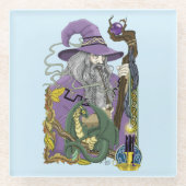 Dessous-de-verre En Verre Assistant Imaginaire Dragon violet (Devant)