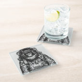 Dessous-de-verre En Verre Astronaute de singe (Incliné)