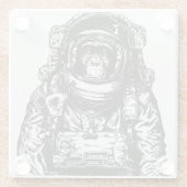 Dessous-de-verre En Verre Astronaute de singe (Dos)