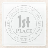 Dessous-de-verre En Verre Athlétisme 1er Prix Trophée (Devant)