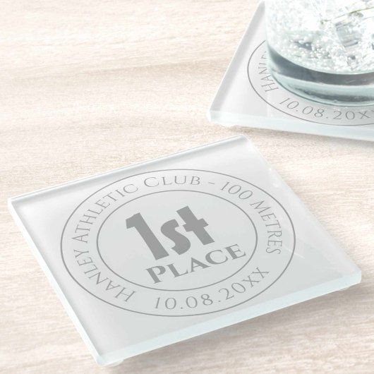 Dessous-de-verre En Verre Athlétisme 1er Prix Trophée