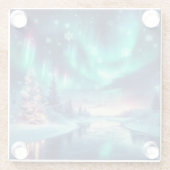 Dessous-de-verre En Verre aurora borealis/Noël/hiver (Dos)