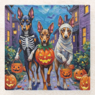 Dessous-de-verre En Verre Australian Kelpie Trick-or-Treating Halloween