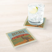 Dessous-de-verre En Verre Australie | Ayers Rock Kangaroos (Incliné)