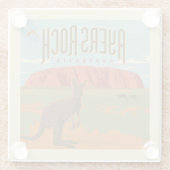 Dessous-de-verre En Verre Australie | Ayers Rock Kangaroos (Dos)