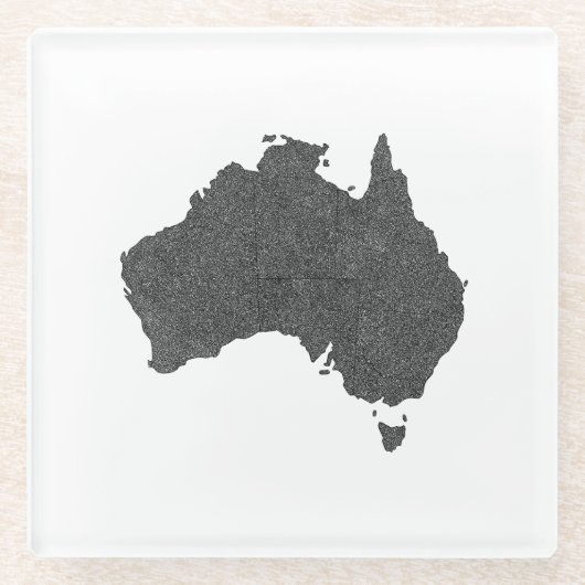 Dessous-de-verre En Verre Australie Carte Design avec des frontières cachées (Devant)