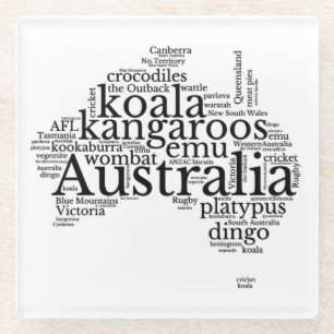 Dessous-de-verre En Verre Australie Carte Word Art