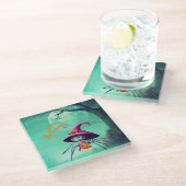 Dessous-de-verre En Verre Automne/automne/araignée/sorcière/halloween (Incliné)