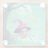 Dessous-de-verre En Verre Automne/automne/araignée/sorcière/halloween (Dos)