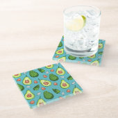 Dessous-de-verre En Verre Avocado Pattern Glass Coaster (Incliné)