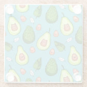 Dessous-de-verre En Verre Avocado Pattern Glass Coaster (Dos)