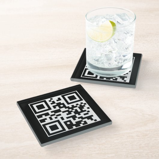 Dessous-de-verre En Verre Avoir un bon code QR de jour (Incliné)