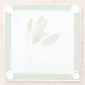 Dessous-de-verre En Verre Badigeonnet de verre à la SAGE FRAÎCHE (+texte) Ve (Dos)