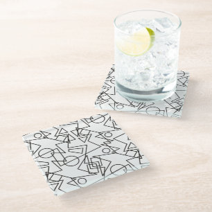 Dessous-de-verre En Verre Bagues en polygones Triangles Rectangles Carrés MI
