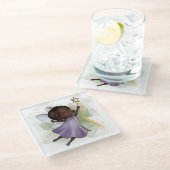 Dessous-de-verre En Verre Baguette étoilée mignonne violet (Incliné)