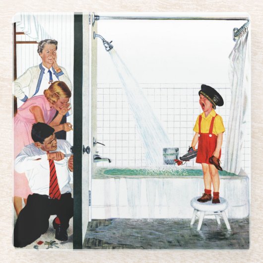 Dessous-de-verre En Verre Bain à débordement (Devant)