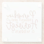 Dessous-de-verre En Verre Baisers citrouilles et souhaits de récolte (Dos)