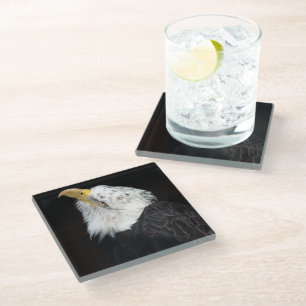 Dessous-de-verre En Verre Bald Eagle Portriat