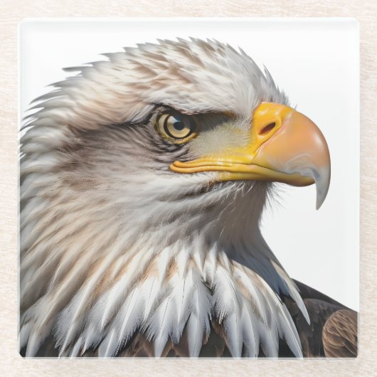 Dessous-de-verre En Verre Bald Eagle Profile (Devant)