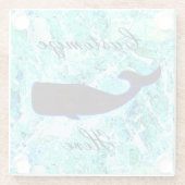 Dessous-de-verre En Verre Baleine noire bleu Thunder_Cove (Dos)