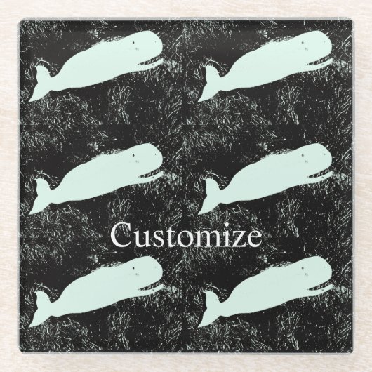 Dessous-de-verre En Verre Baleines blanches Thunder_Cove (Devant)