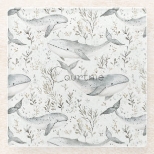 Dessous-de-verre En Verre Baleines gris océanique