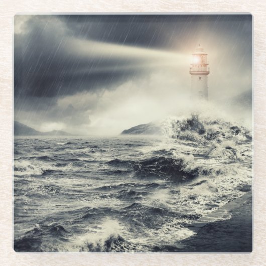 Dessous-de-verre En Verre Balise de phare (Devant)