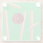 Dessous-de-verre En Verre Balle Et Pompes De Cricket, (Dos)