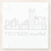 Dessous-de-verre En Verre Baltimore Skyline (Dos)