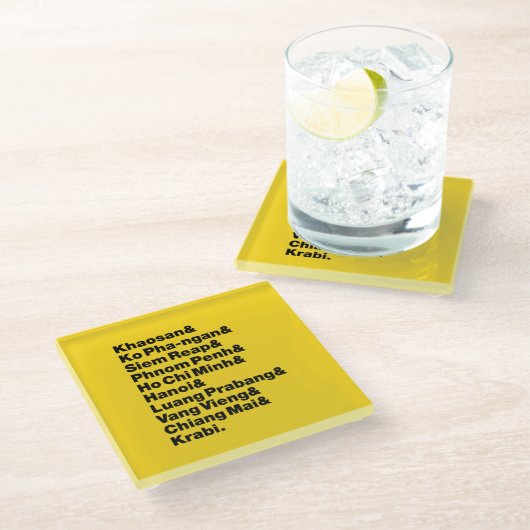 Dessous-de-verre En Verre Banana Pancake Trail / Circuit (Incliné)