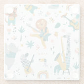 Dessous-de-verre En Verre Bande d'animaux de dessin (Dos)