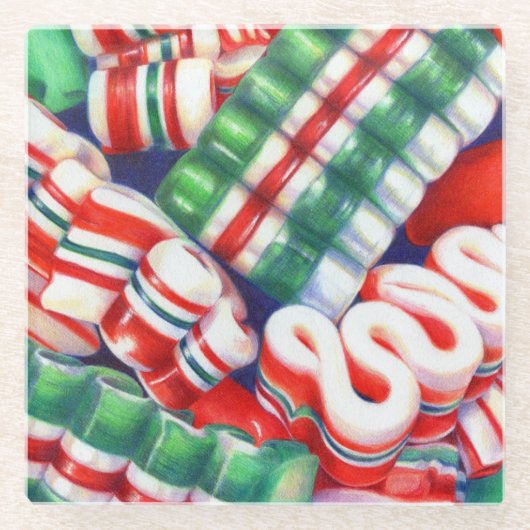 Dessous-de-verre En Verre BANDE DE RIBBON Verre Beverage Coaster (Devant)