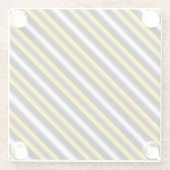 Dessous-de-verre En Verre Bandes arc-en-ciel blanc jaune (Dos)