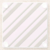 Dessous-de-verre En Verre Bandes de bonbons, rose et chocolat (Dos)