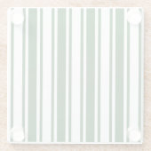 Dessous-de-verre En Verre Bandes de bonbons vert foncé et blanc (Dos)