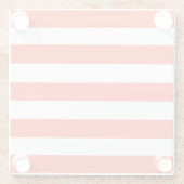 Dessous-de-verre En Verre Bandes de transats rouges et blancs  (Dos)