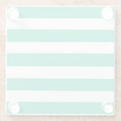 Dessous-de-verre En Verre Bandes de transats vert et blanc (Dos)