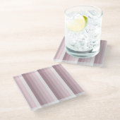 Dessous-de-verre En Verre Bandes d'ombre à quartz rose (Incliné)