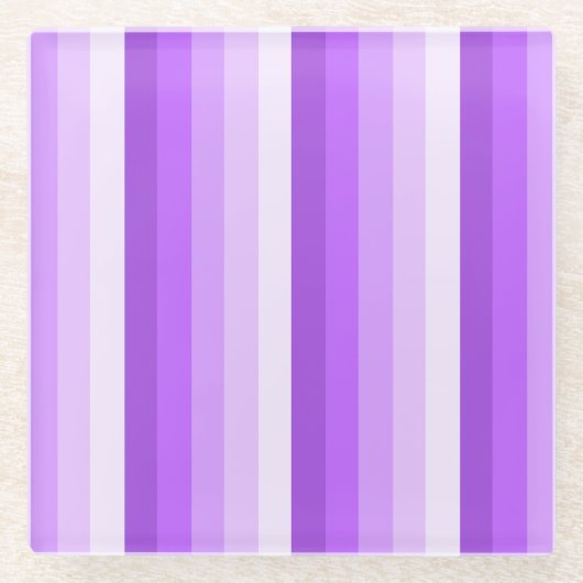 Dessous-de-verre En Verre Bandes d'ombre pourpres (Devant)