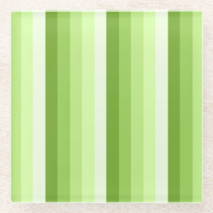Dessous-de-verre En Verre Bandes d'ombre vert citron