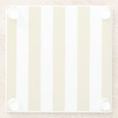 Dessous-de-verre En Verre Bandes d'or, Blancs, Motif rayé (Dos)